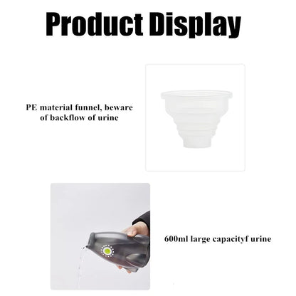 600ML Male Female Toilet Aid Bottle Urinal Pee Funnel Travel Outdoor Toilet Urgent Portable Urinal Bottle Unisex