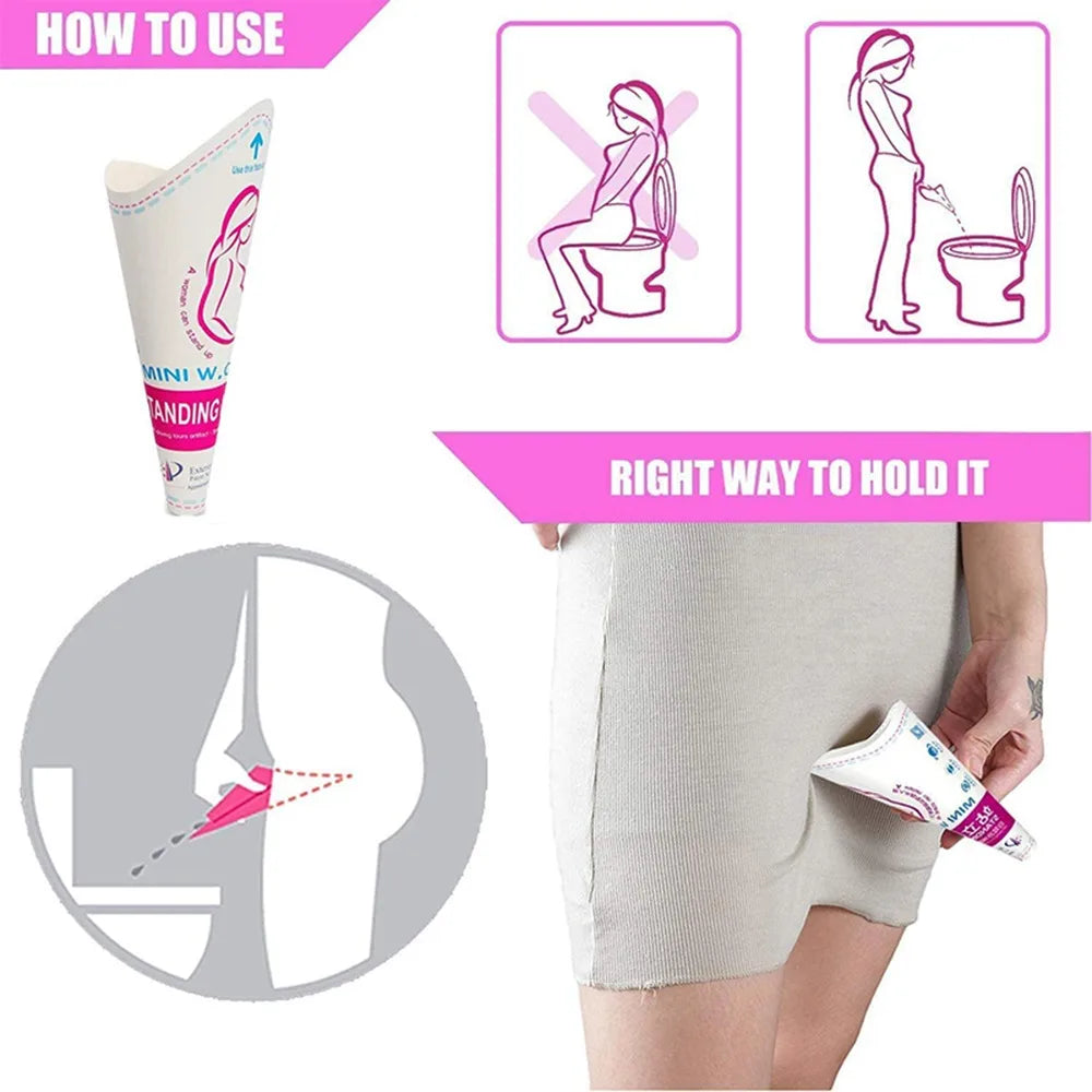 12/20Pcs Practical Disposable Female Urination Device Leak-Proof Foldable Portable Pee Paper Cup Stand up Women Urinal Funnel